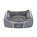 Dog Bed Cat Pet Bed Machine Washable Luxury Rectangle Bed with Soft Detachable Cushion for Small Medium Pet