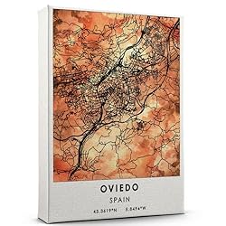 Oviedo Map Poster, Spain Map Art Poster, Map Decor