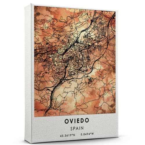 Oviedo Map Poster, Spain Map Art Poster, Map Decor