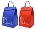 Earthwise Insulated Lunch Bag Tote Box - Fully Lined WATERPROOF interior w/WATER BOTTLE HOLDER (2 Pack)