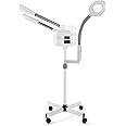 Professional Facial Steamer 3 in 1 Steamer for Face with Hot & Cold Nozzle 5X LED Magnifying Lamp Facial Steamer for Esthetician Beauty Face Equipment Use at Home or Salon