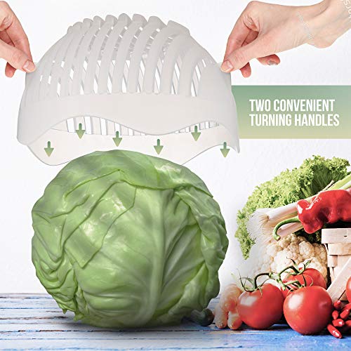 Traycon Salad Cutter Bowl 60 Second Salad Maker Fast & Easy Vegetable and Fruits Chopper - Thumbnail 4