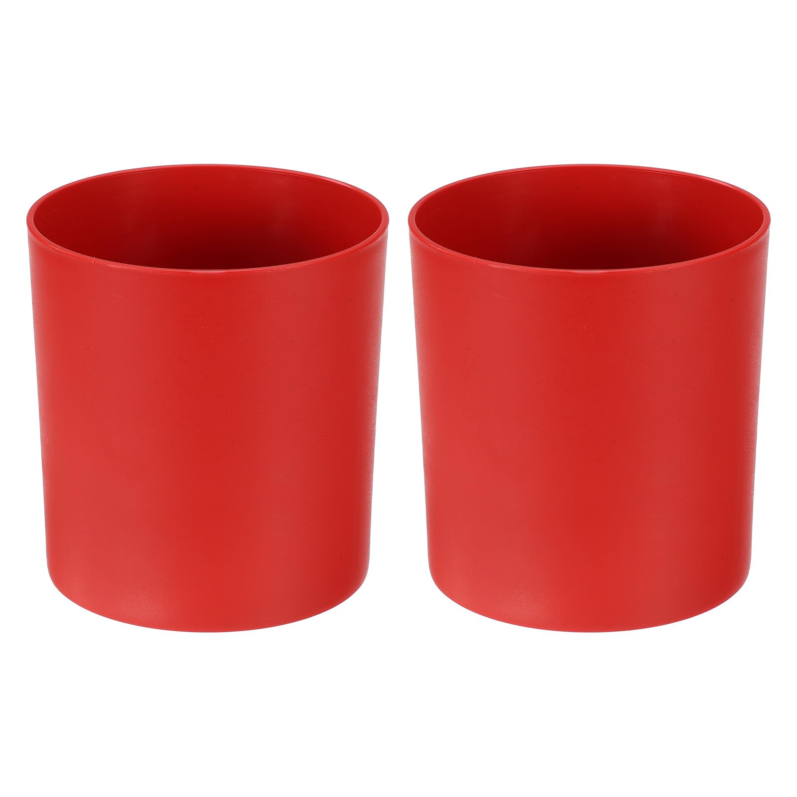 M METERXITY 2-Pack Plastic Plant Pots, 6 Inch Plastic Planters Round Flower Planter Containers Flower Pots for Indoor/Outdoor/Garden, Plant Holder [Red]