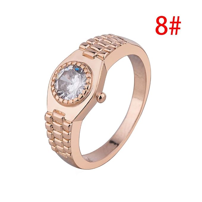 Princer Women Stylish Minimalist Watch Ring Silver Plated