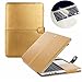 Se7enline Compatible with A1278 MacBook Pro Case PU Leather Book Case for MacBook Pro 13 inch with CD-ROM 2010-2012 Released Sleeve Carrying Cover Folio Case with Transparent Keyboard Cover, Gold