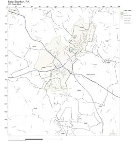 Amazon.com: ZIP Code Wall Map of New Stanton, PA ZIP Code Map Laminated