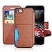 iPhone 8 Plus/iPhone 7 Plus Leather Wallet Case with Metal Magnetic, Slim Fit and Heavy Duty, TAKEN DIRECT Plastic Flip Case/Cover with Rubber Edge, for Women, Men, Boys, Girls, 5.5 Inch Brown