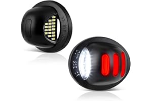 VIPMOTOZ Red OLED Neon Tube Pure White LED License Plate Light Tag Lamp Assembly Replacement For Ford F150 F250 F350 Super Duty Ranger Pickup Truck Explorer Bronco Excursion Expedition