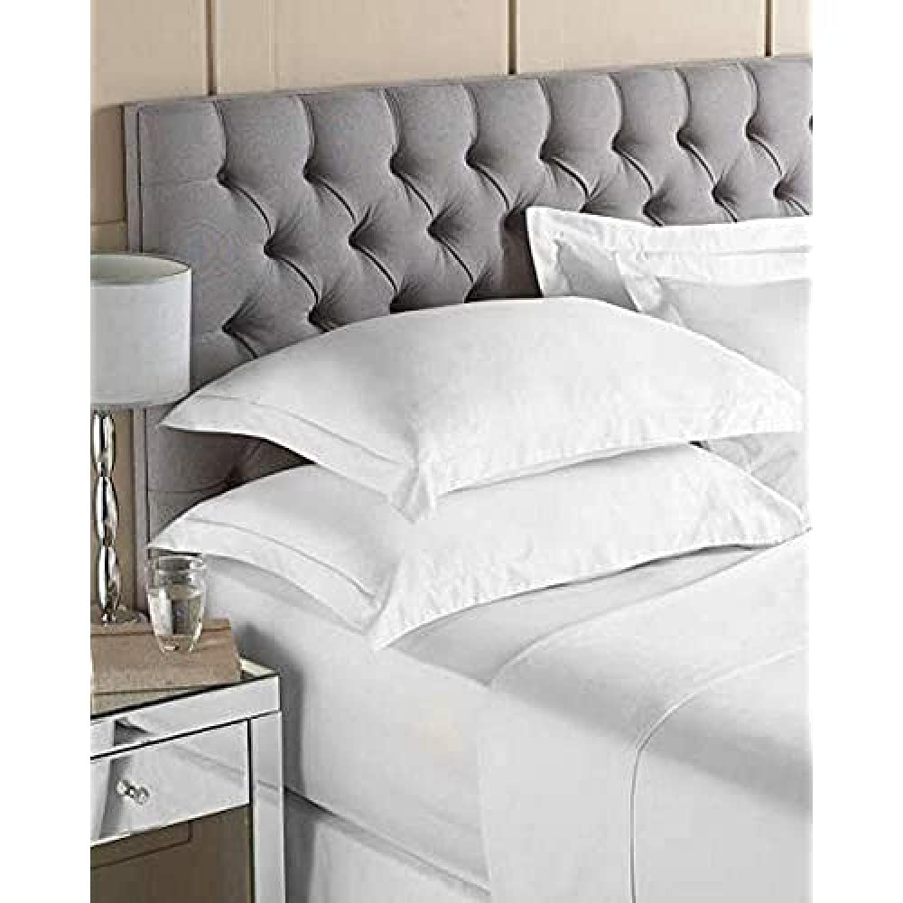 Riva Paoletti King Egyptian Quality Fitted Sheet - Optic White - 400 Thread Count - Elasticated Corners - 100% Plain Cotton Sateen - Machine Washable - 150 x 200 x 30cm (59" x 79" x 12")