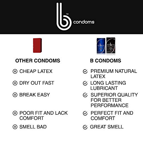 B CONDOMS Platinum XL Best Big Extra Large XXL Condoms for Large