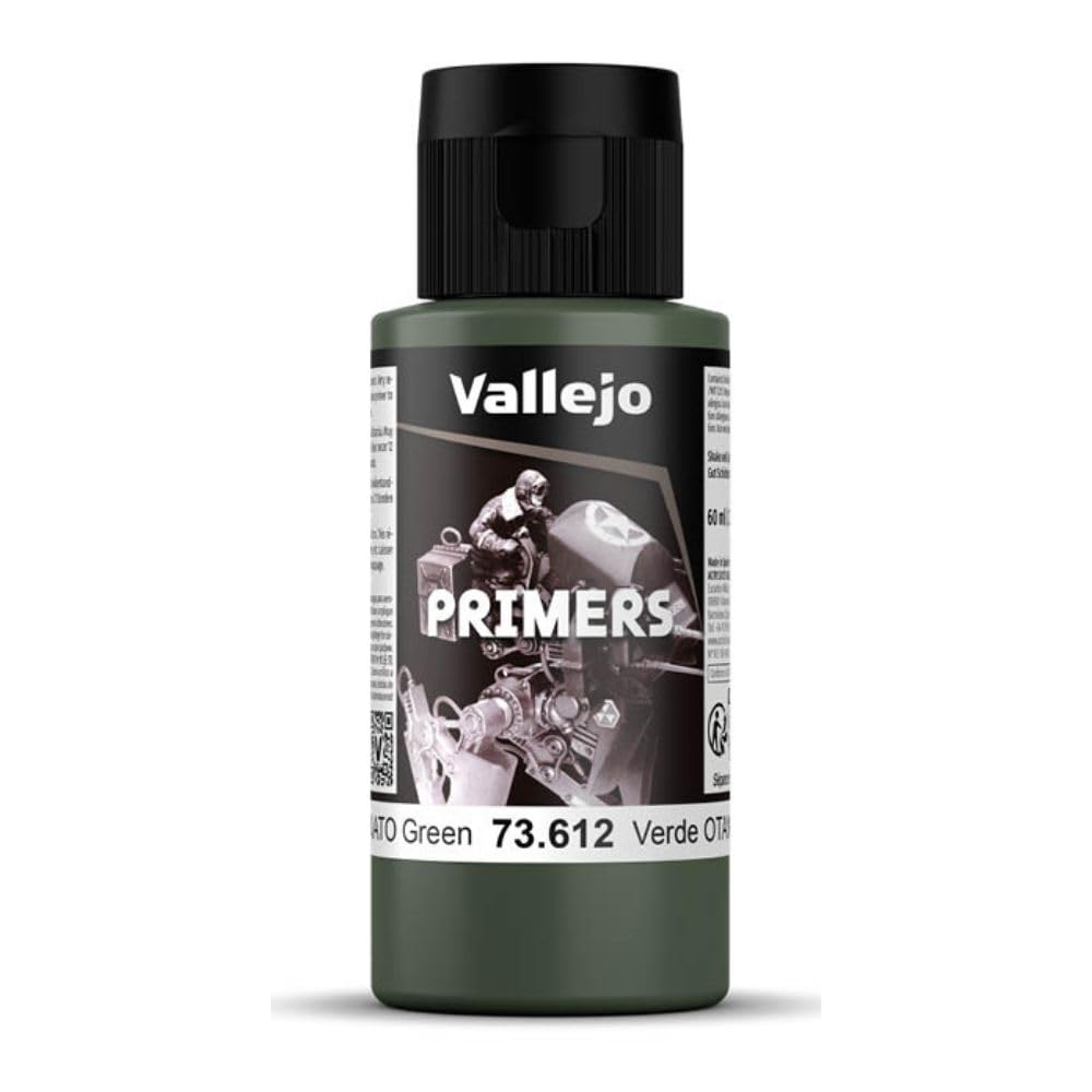 Vallejo Acrylic Primer, NATO Green, Fast-Drying for Airbrush, 60 ml, Ideal for Modeling and Miniatures — image 1