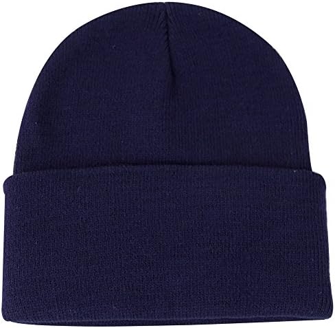 JIBIL Warm Beanie Winter Hat Unisex Heavyweight Soft Watch Knit Christmas Cap Navy