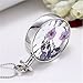 TraveT Dried Lavender Plant Specimens Necklace ircle Shape Womens Glass Pendant