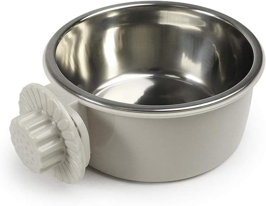 Pet Crate Bowls, Stainless Steel Dog Cage Hanging Bowl Removable Food Water Bowls for Dogs Cats Small Animals (GREY A) - Image 4
