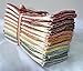 2 Ply 11x12 Inches Natural Unbleached Birdseye Paperless Towel Set of 10 Assorted Earthtone Colors