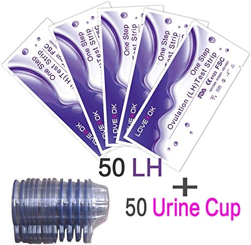 LOVEXOK Ovulation (LH) Test Strip 50 Pack+Urine Cup 50 Pack (LOVEXOK-LHSUC50-1)