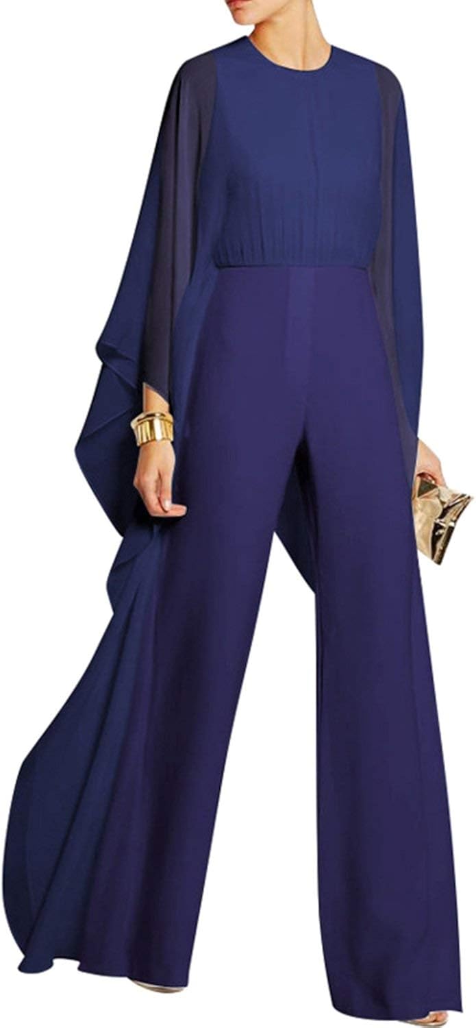 HaiDean Damen Jumpsuits Elegant Lang Langarm Lässig Modernas Cocktail Party Overall Abendmode