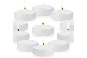 XIANGPENG 3 inch White Floating Candles Bulk,36Pack Dripless Wax Unscented Wax 13-15Hours Burning, Wedding Party Candles,for Centerpieces Suitable for Cylindrical Vases,Swimming Pool,Restaurant Decoration