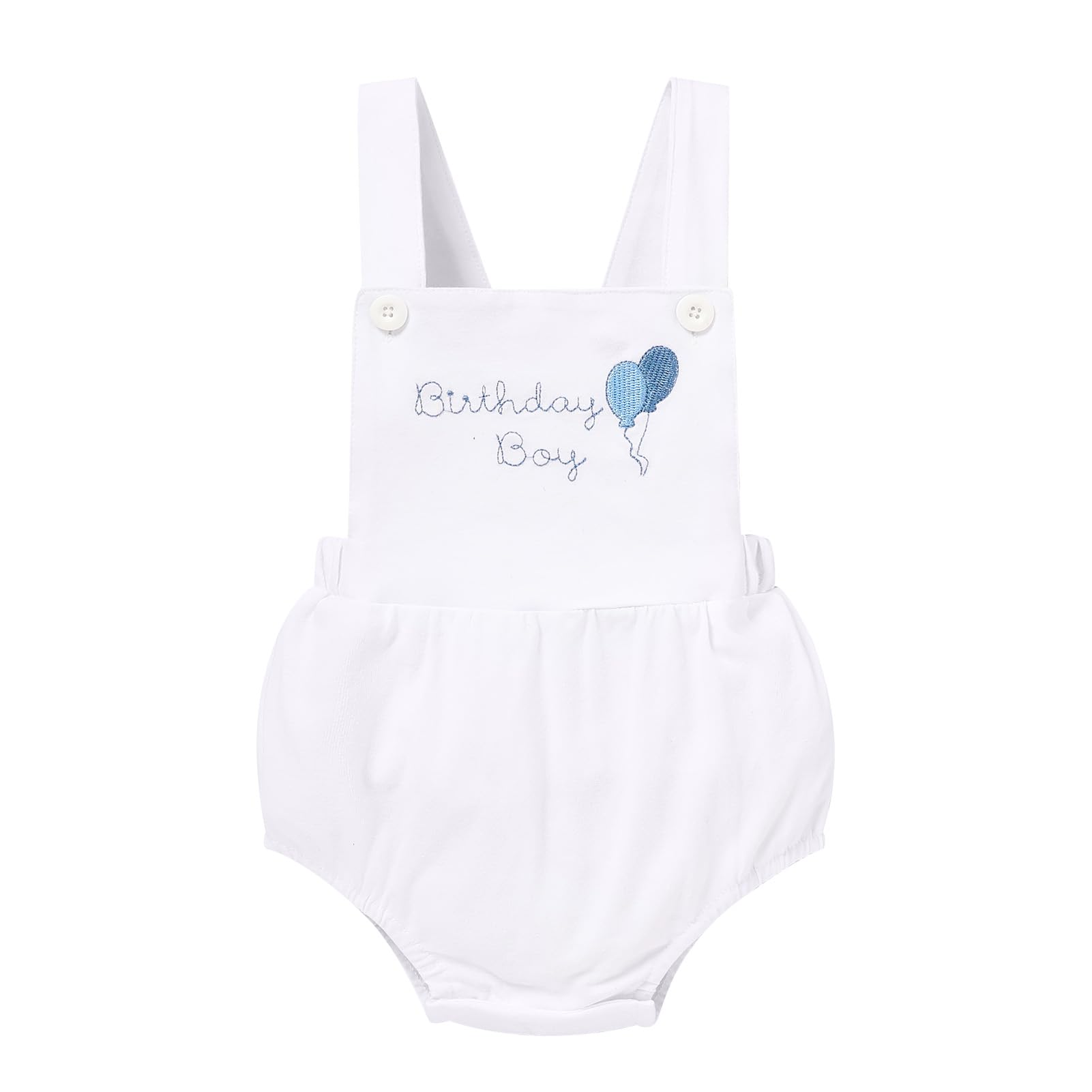 Photo 1 of GRNSHTS Newborn Baby Boys 1st Birthday Outfit Summer Romper Sleeveless Jumpsuit Backless Overalls Outfits for Cake Smash Party