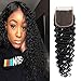 Deep Wave Lace Closure 4x4 Free Part 100% Unprocessed Virgin Brazilian Deep Curly Human Hair Lace Closure Natural Black by Msjoli (18 Inch Free Part)
