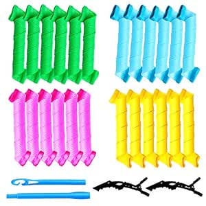 Rizadores de pelo sin calor en espiral, onduladores sin calor, juego de  rizadores de pelo Flexi Rods Magic Hair Rollers con 2 clips para el  cabello, 1 gancho para el cabello extra largo la mayoría de los tipos de  peinados (36 piezas) : Belleza y  - Amazon.com