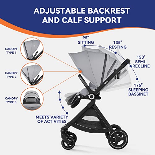 Reversible Baby Stroller, ELITTLE EMU, FullSize Toddler Stroller, 95