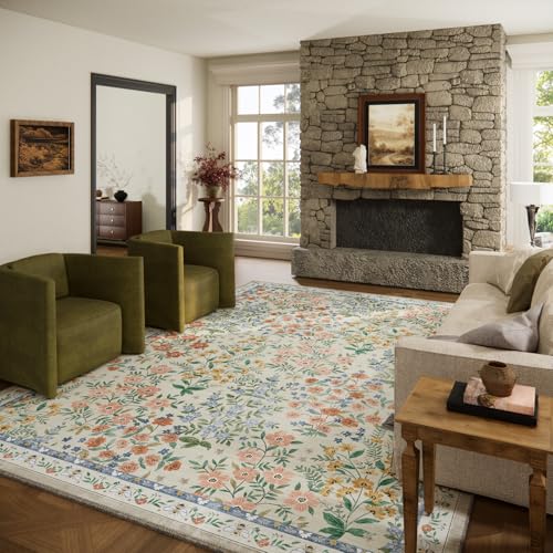 Washable Faux Wool Area Rug