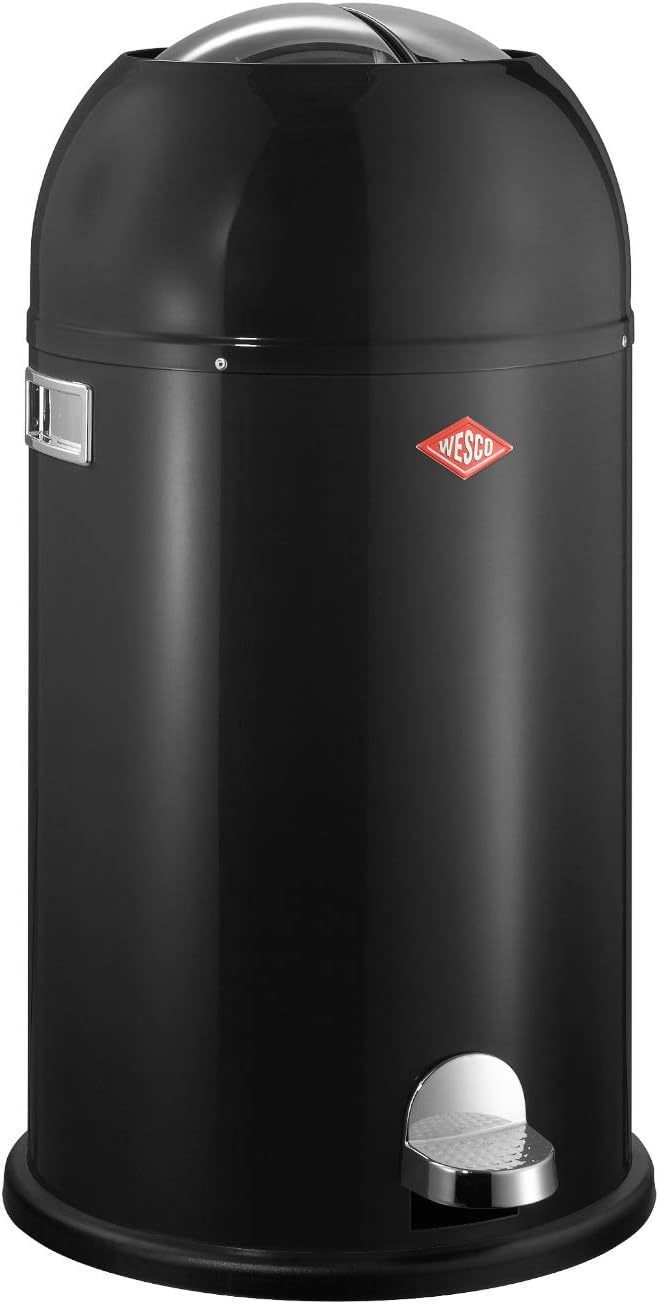 Wesco Kickmaster Powder Coated Steel Waste Bin, 33 Litre, Black Amazon