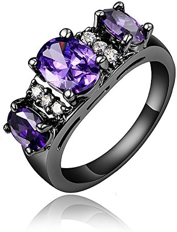 Exquisite Purple Color Birthstone Bride Princess Wedding Engagement Strange Ring