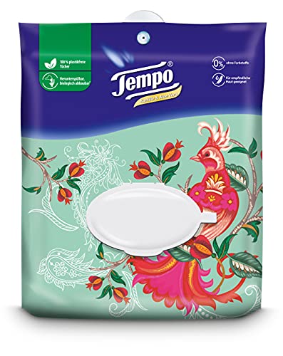 Tempo Vochtige toiletdoeken zacht & gevoelig, parfum: kamille en aloë vera, vochtige doekjes in hersluitbare comfortzak… - Afbeelding 3