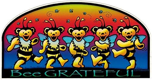 Grateful Dead Bee Grateful - Dancing Bears - Window Sticker / Decal (6" X 3.25")