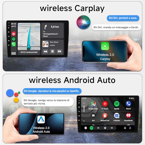 ACAVICA Android 15 Car Radio for Fiat 500 2007-2015 - 9" HD Touch Screen, Wireless CarPlay/Android Car, Bluetooth 5.0, DSP Audio, GPS, WiFi, FM, Stereo, Plug & Play, Support Rear Camera