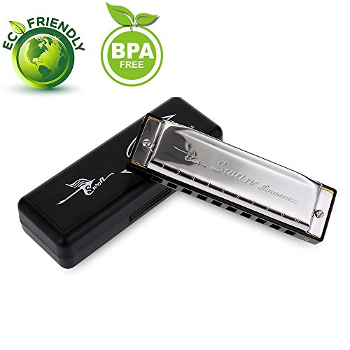 image for Imelod 10 Hole Diatonic Harmonica for Beginners Kids,Harmonica Key of 