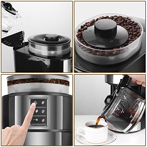 Coffee Maker with Grinder 5Cup , Gevi Programmable Grind and Brew
