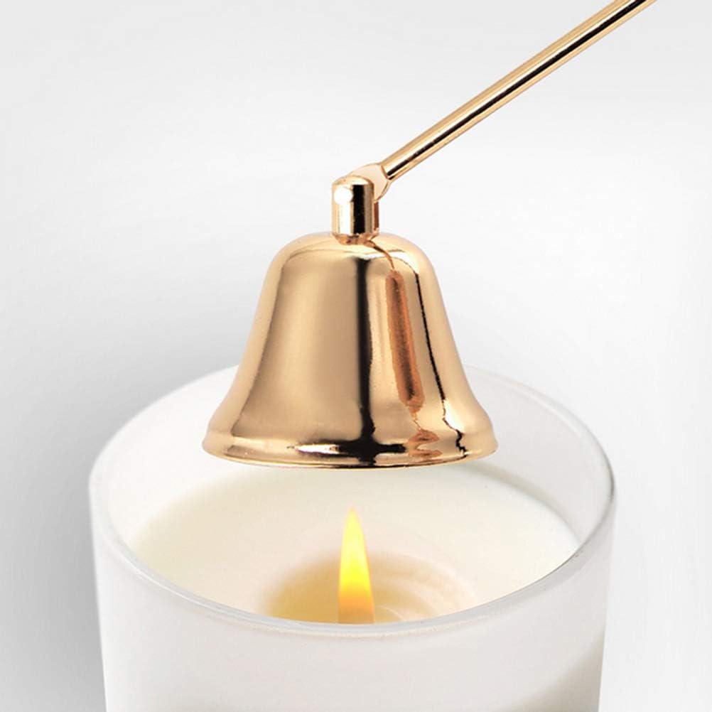 Qeedio Candle Snuffer Fire Extinguisher Bell Shape to Safely Extinguish Candle Snuffer Long Handle Vintage Home Banquet Candle Extinguisher
