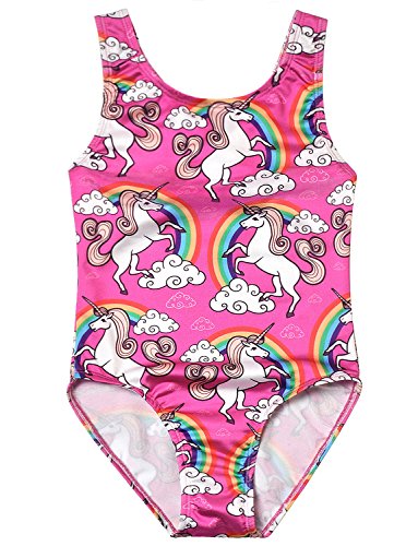 Jxstar One Piece Swimsuits Teen Girl Unicorn Kid Beach Wear Cross Back Swimwear