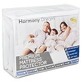 Harmony Dream Mattress Protector Full Size - Premium Waterproof Hypoallergenic Breathable Cover for Mattress - Machine Washable