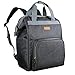 Diaper Bag Backpack, HapTim Large Multifunction Travel Back Pack Maternity Baby Nappy Changing Bags with Stroller Straps Insulated Pouches (Dark Gray 5337)