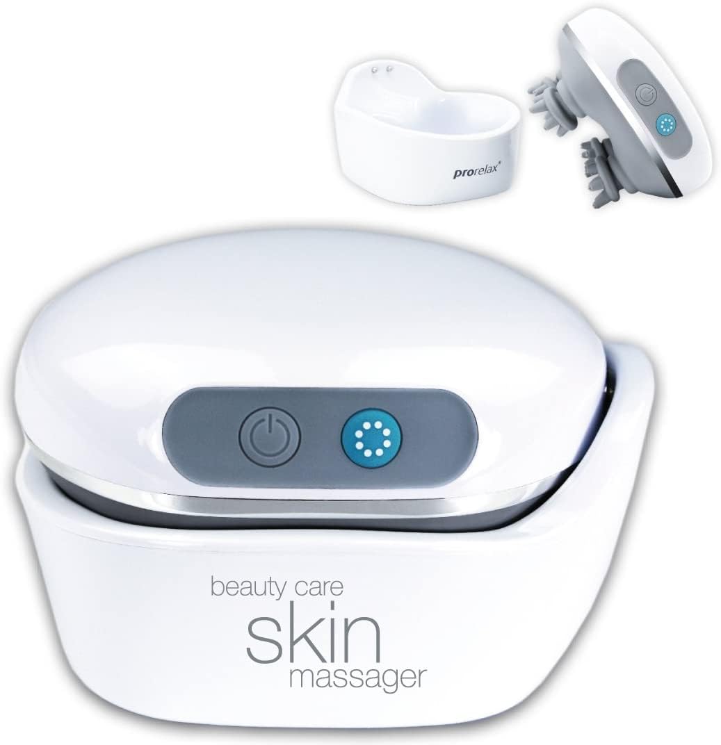 prorelax PRESTIGE BeautyCare Skin massager | 4 rotating massage heads | Vibration function | Cordless with rechargeable battery | Waterproof | Timer | Light and compact