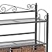 SEI Furniture Celtic Wrought Iron Storage Shelf with 3 Rattan Baskets, Gunmetal Gray
