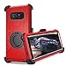 J.west Note 8 Case, Galaxy Note 8 Case Belt Clip, Heavy Duty Shockproof Kickstand Full Body Rugged Bumper Hybrid Holster Protective Case for Note 8 Red