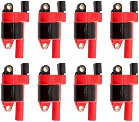 Rev IgnitionHigh Performance Ignition Coil Set of 8 compatible with GM Round Style 12573190 4.8, 5.3, 6.0, 6.2, 7.0 V8 2005-2015