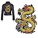 BFY Gold Dragon Embroidered Patch Applique Chinese Dragon Applique Sew on or Iron on Patches Better Than Rose Embroidery for DIY Chinese Dragon Costume