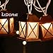 Lidore? Set of 10 Warm White Glow Bronze Metal House Shaped Lantern Plug-in String Light