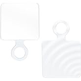 Funerom Square Hand Mirror Handheld Mirror with Handle Hand Mirror for Women (White, 9 x 5.9 inch)