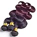 Brazilian Human Hair Bundles 16 18 20 Inch 1b 99j Silky Top Hair Ombre Dark Burgundy Weave Sew In Hair Extensions Red And Black Wine Human Remy Soft Wavy Hair Two Tone Weft Mixed Length Cheap