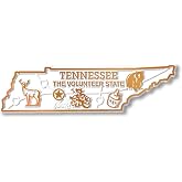 Tennessee Small State Magnet by Classic Magnets, 3.5" x 1", Collectible 3D Rubber Vintage-Style Souvenirs and Gifts Made in the USA