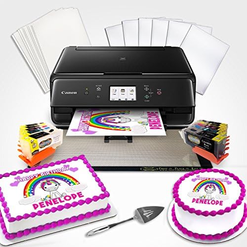 Edible Printer Bundle BK With Cleaning Cartridges, Stainless Steel Cake Server, Cake Boards, and Baking Mat