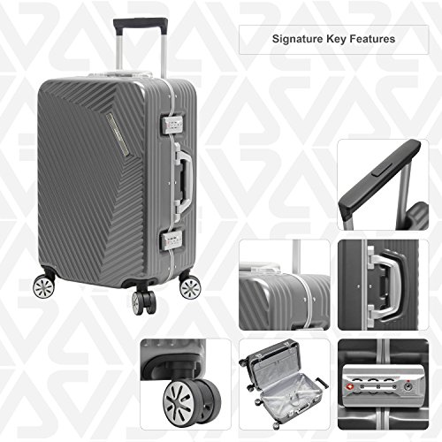 Andiamo Elegante Suitcase with Builtin TSA Lock Zipperless 24 Inch Hardside Checked Bag