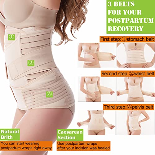 3 in 1 Postpartum Belly Support Recovery Wrap Belly Band for Post